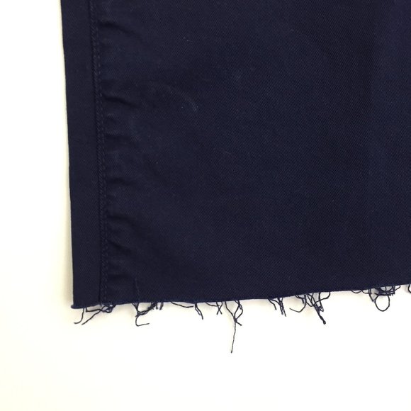 NWT L'AGENCE Dark Blue Denim Wide Leg Raw Edge Hem 5 Pocket Jeans - Picture 7 of 10